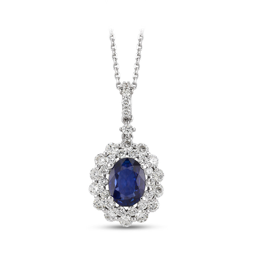 2.23 ct. Saphir Anhänger mit Halskette