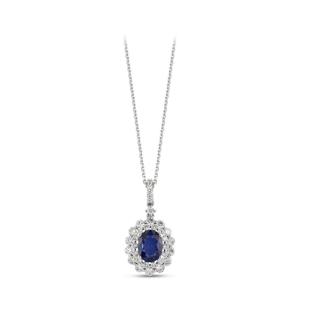 2.23 ct. Saphir Anhänger mit Halskette