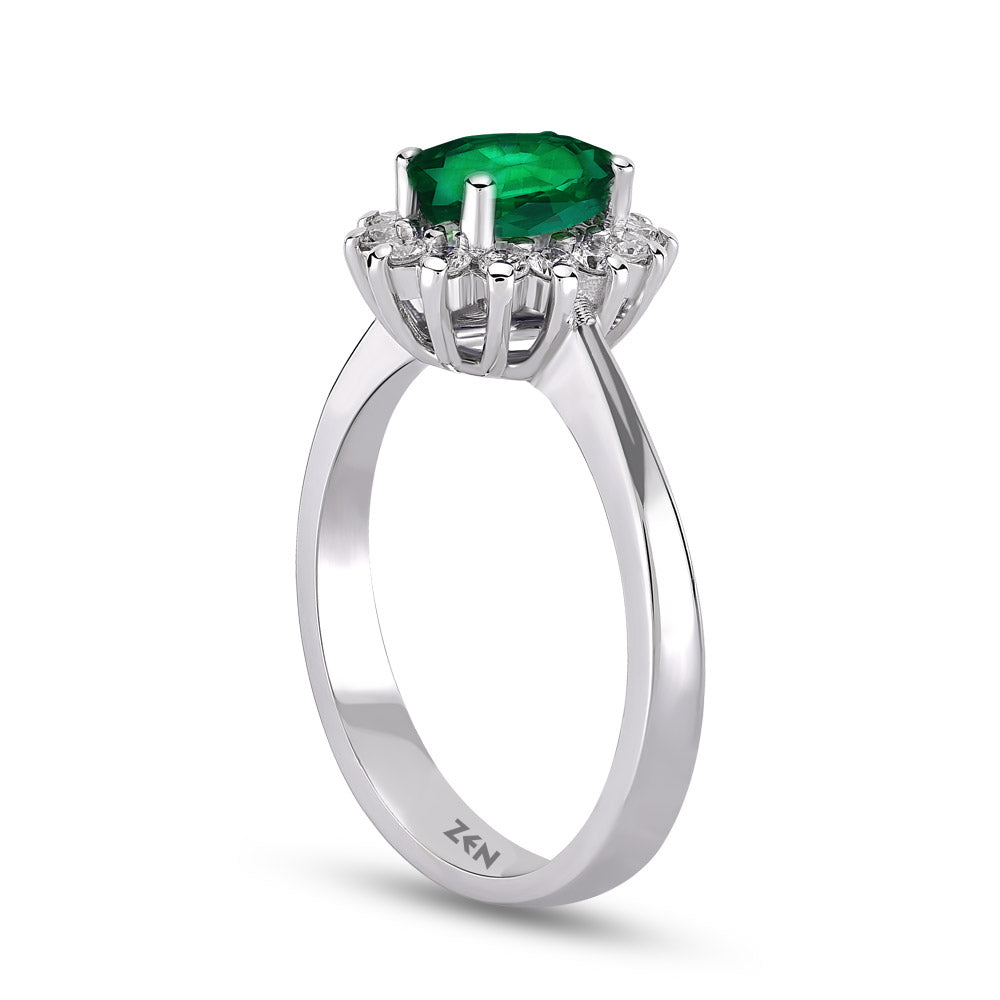 0.96 ct. Smaragd Ring