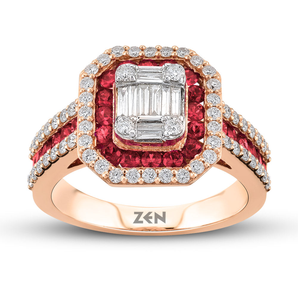 1.30 ct. Rubin Baguette Ring