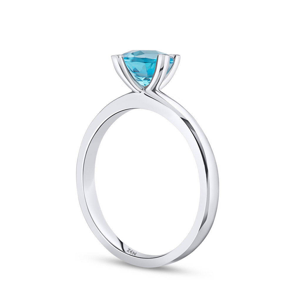 1.08 ct. Blauer Topas Ring