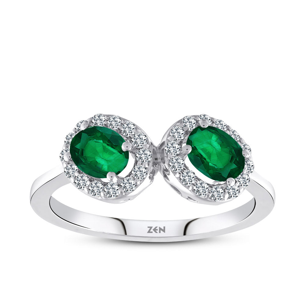 0.83 ct. Smaragd Ring