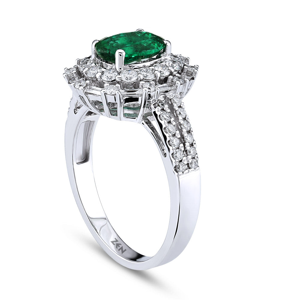 1.59 ct. Smaragd Baguette Ring