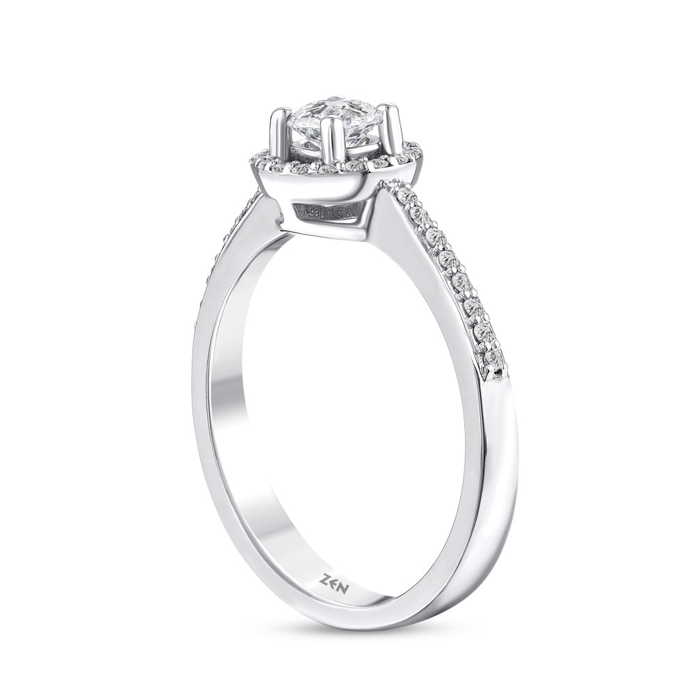0.46 ct. Halo Diamond Engagement Ring