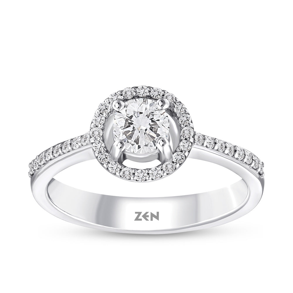 0.56 ct. Halo Diamond Engagement Ring
