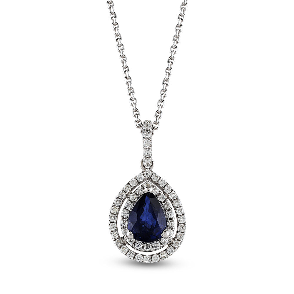 0.97 ct. Saphir Anhänger mit Halskette