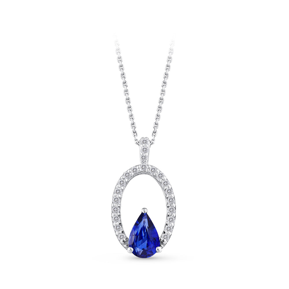 0.70 ct. Saphir Halskette