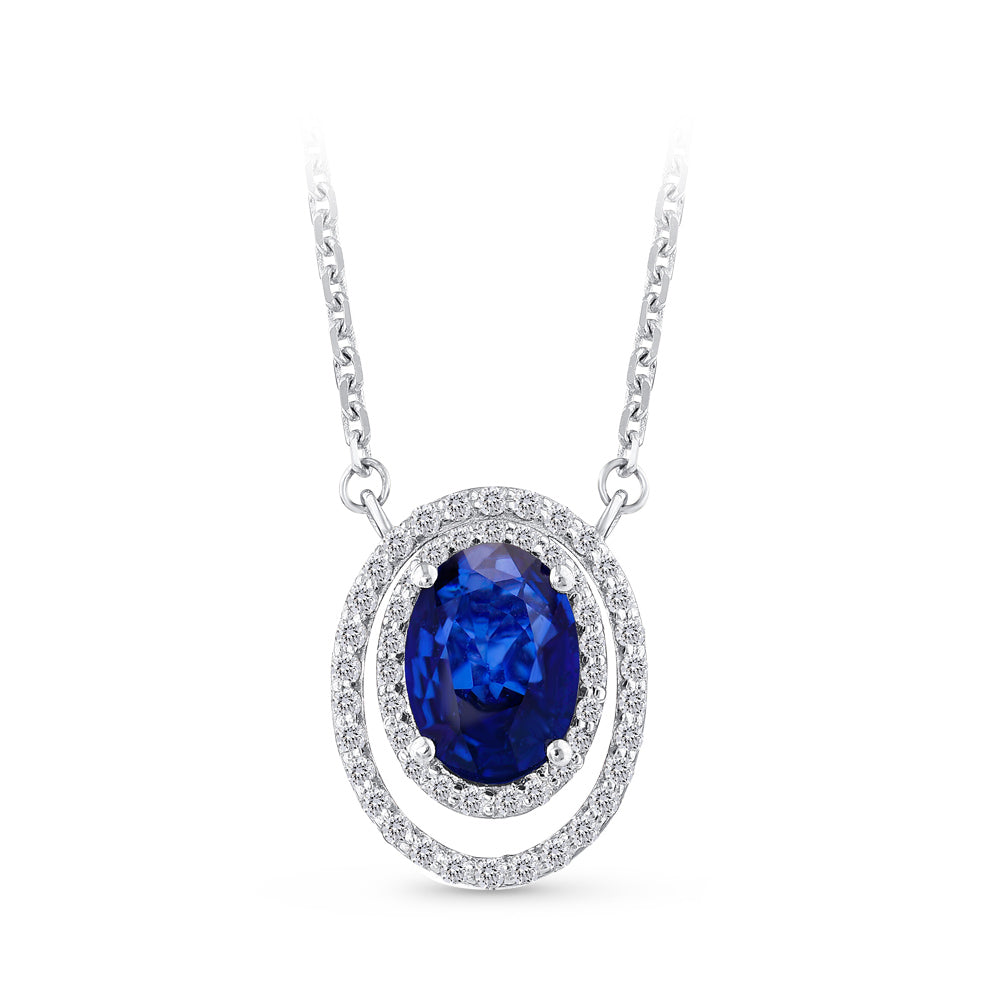 0.89 ct. Saphir Halskette