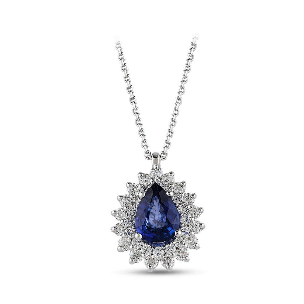 1.62 ct. Saphir Anhänger mit Halskette