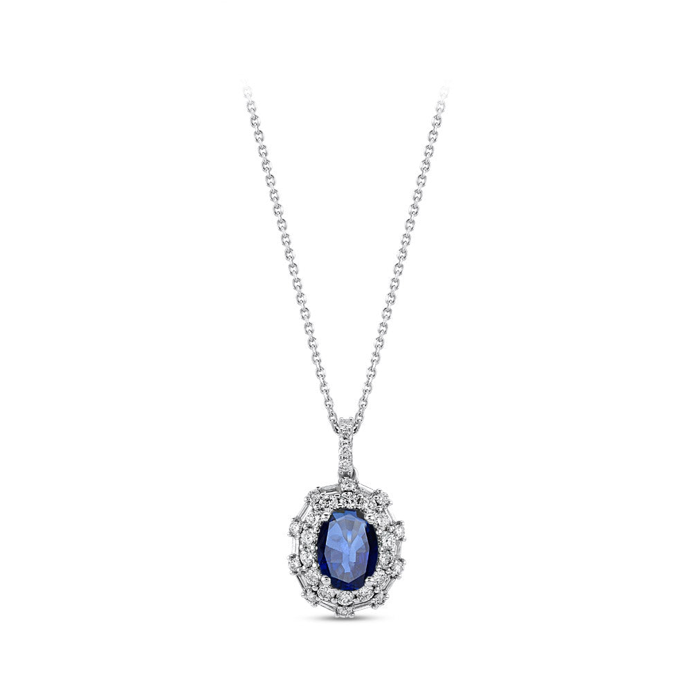 1.81 ct. Saphir Anhänger mit Halskette