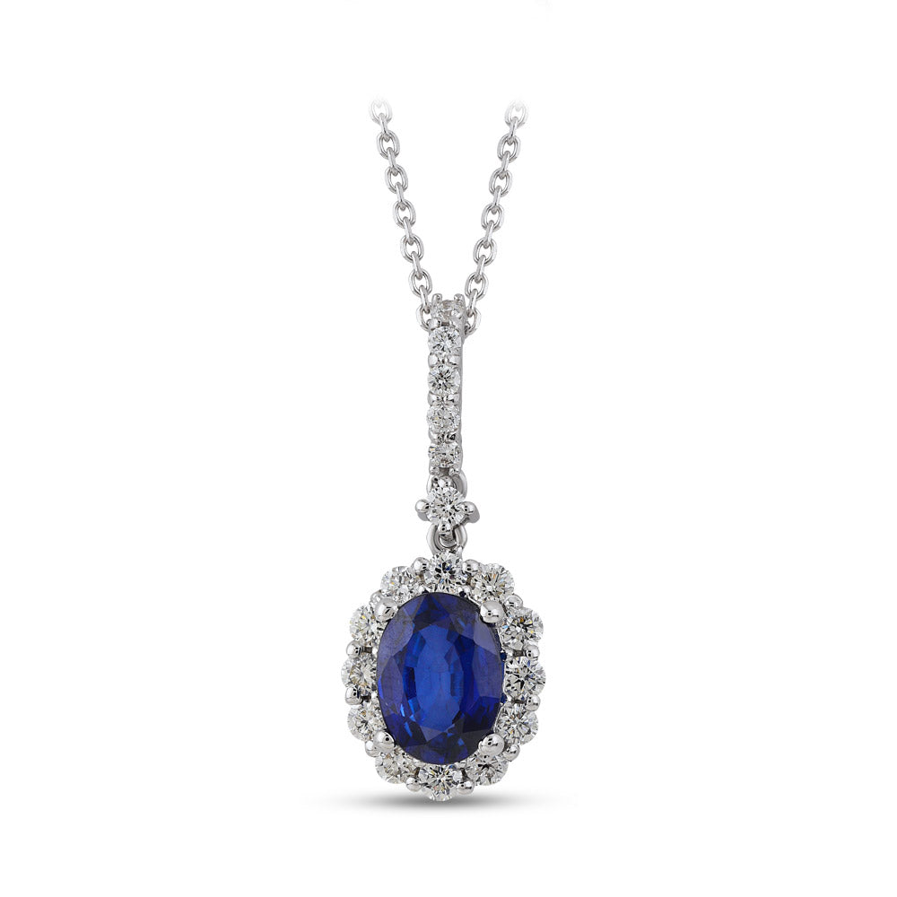 1.90 ct. Saphir Anhänger mit Halskette