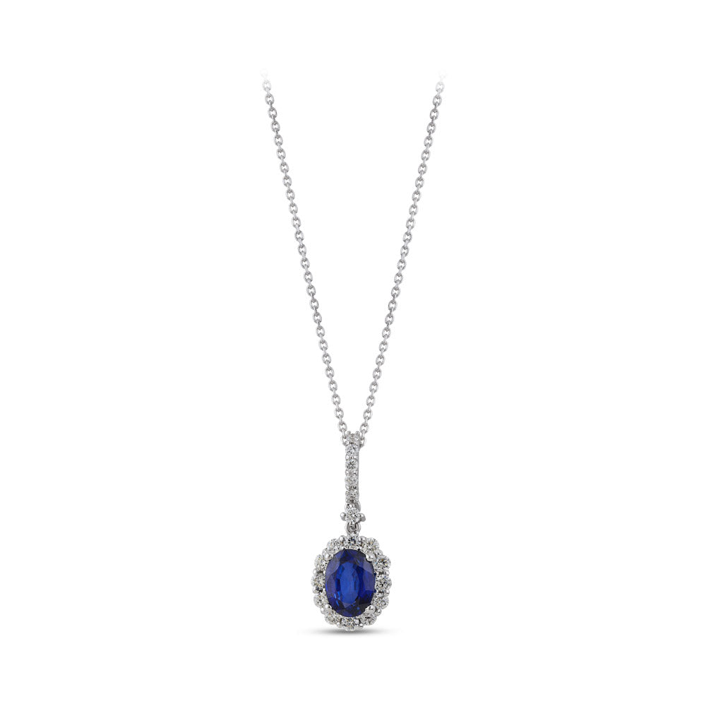 1.90 ct. Saphir Anhänger mit Halskette