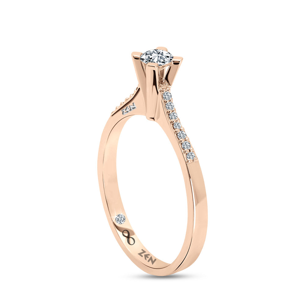 0.17 ct. Seitenstein Diamant Verlobungsring