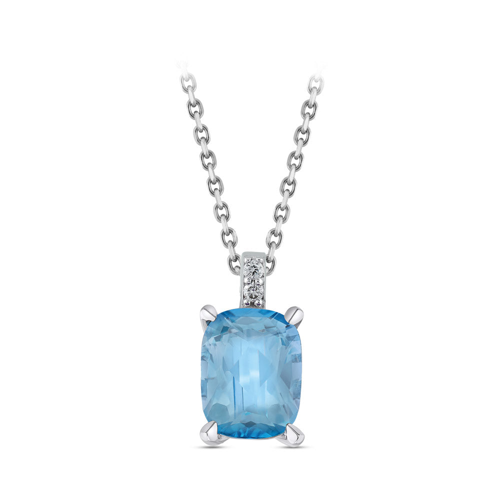 1.62 ct. Blauer Topas Halskette