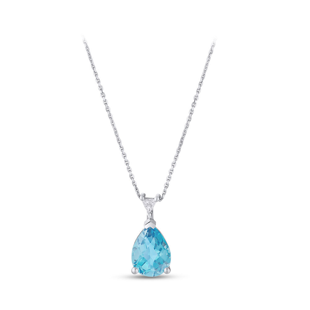 1.22 ct. Blauer Topas Halskette