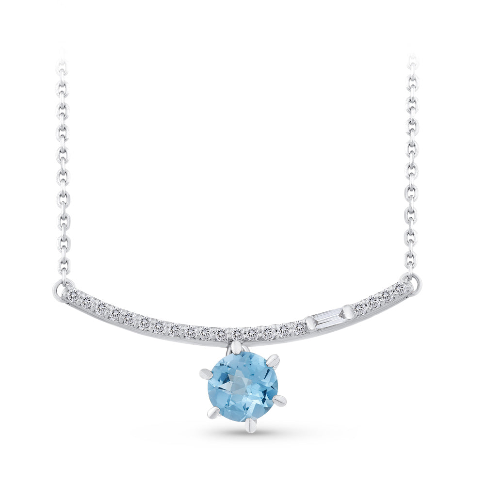 0.63 ct. Blauer Topas Halskette