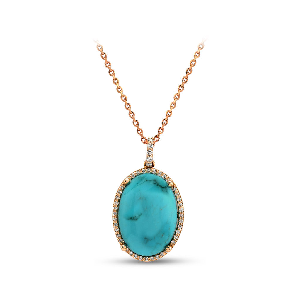4.01 ct. Türkis Halskette