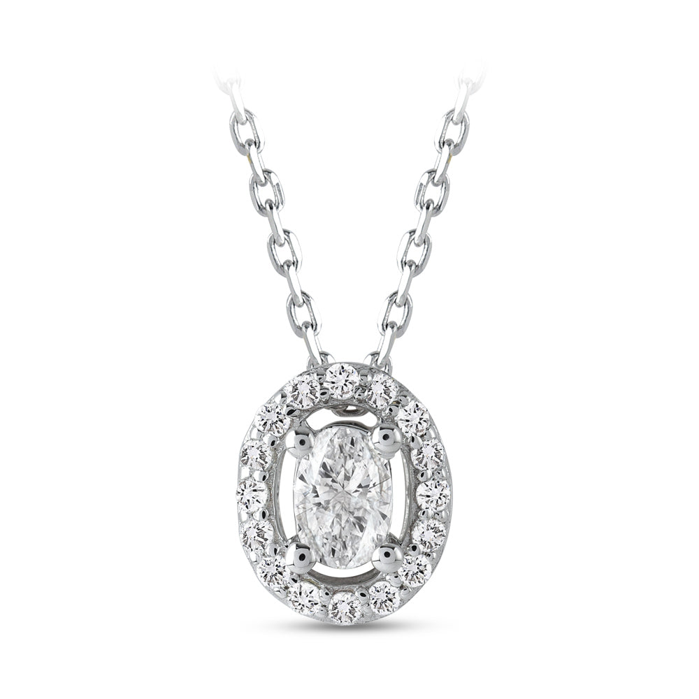 0.30 ct. Ovaler Diamant Halskette