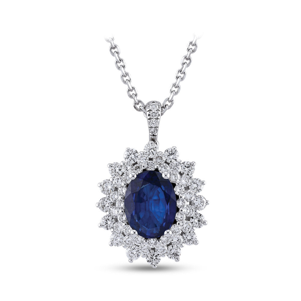 2.57 ct. Saphir Halskette