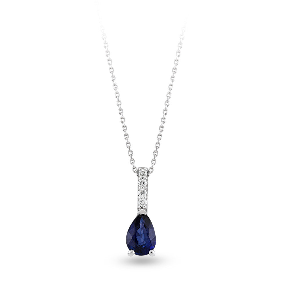 0.43 ct. Saphir Anhänger mit Halskette