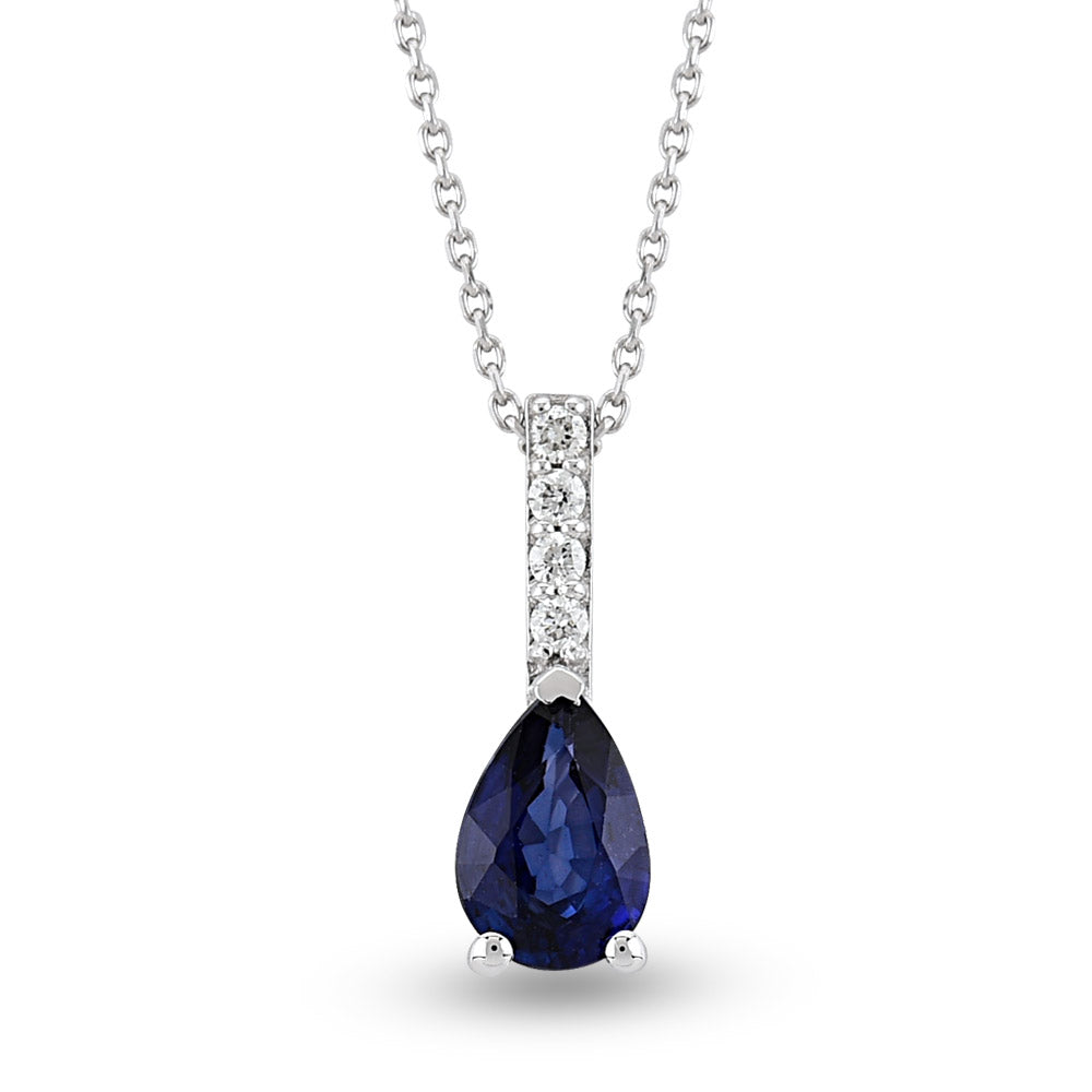 0.43 ct. Saphir Anhänger mit Halskette