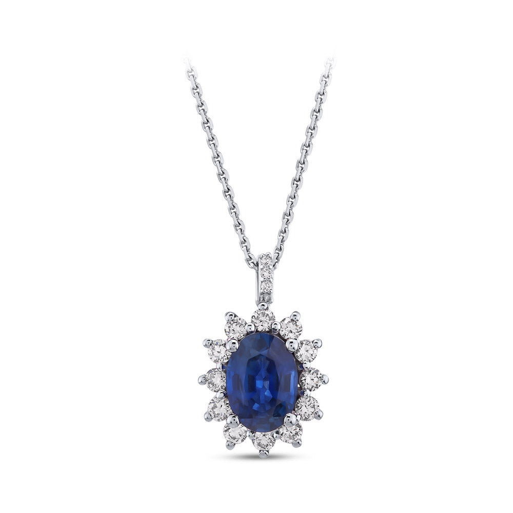 1.60 ct. Saphir Anhänger mit Halskette