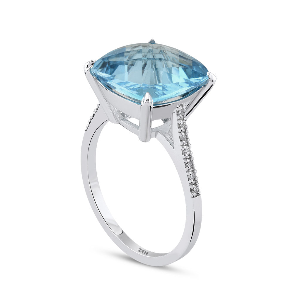 5.09 ct. Blauer Topas Ring