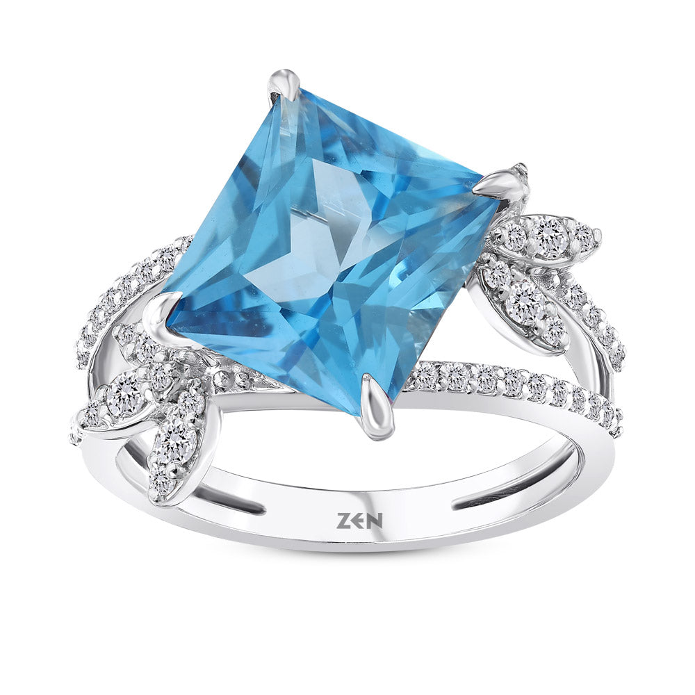 4.84 ct. Blauer Topas Ring