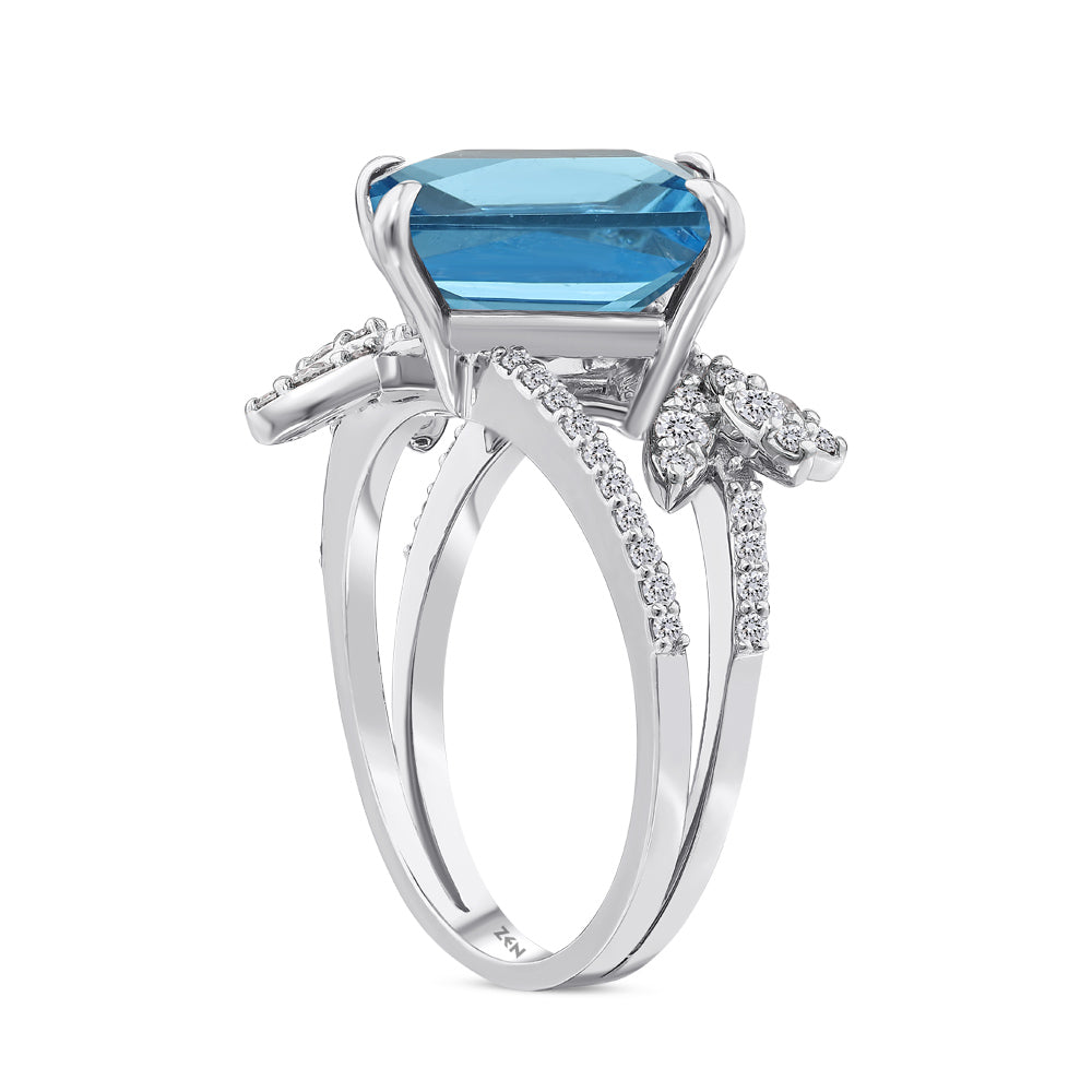 4.84 ct. Blauer Topas Ring