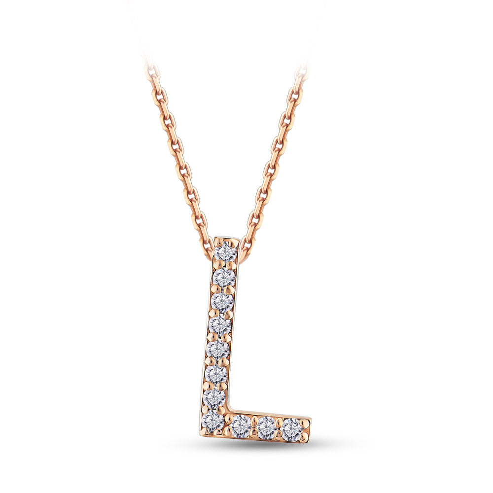0.06 ct. Buchstaben L Diamant Halskette