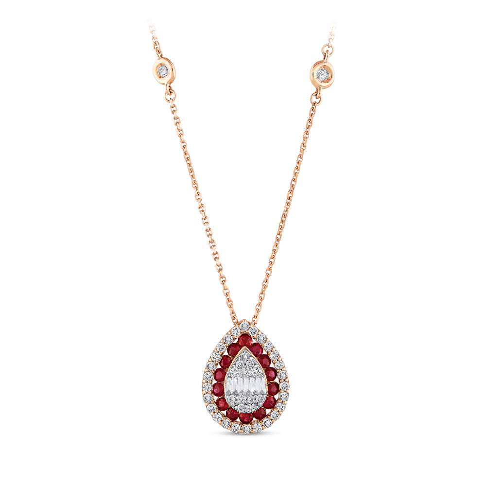 0.69 ct. Rubin Halskette
