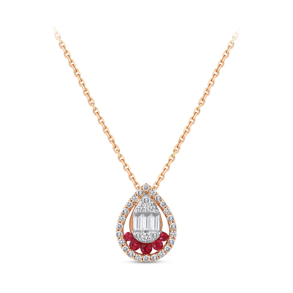 0.57 ct. Rubin Halskette
