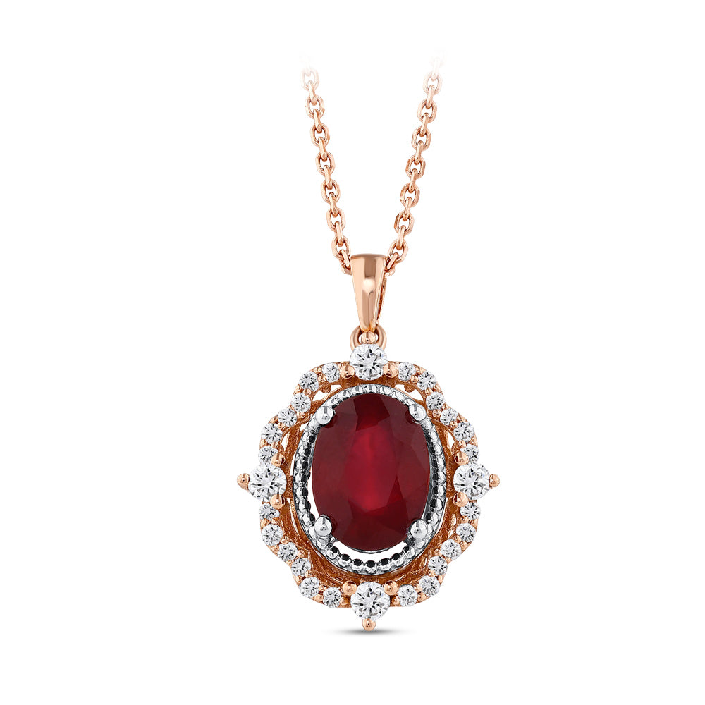 1.96 ct. Rubin Halskette