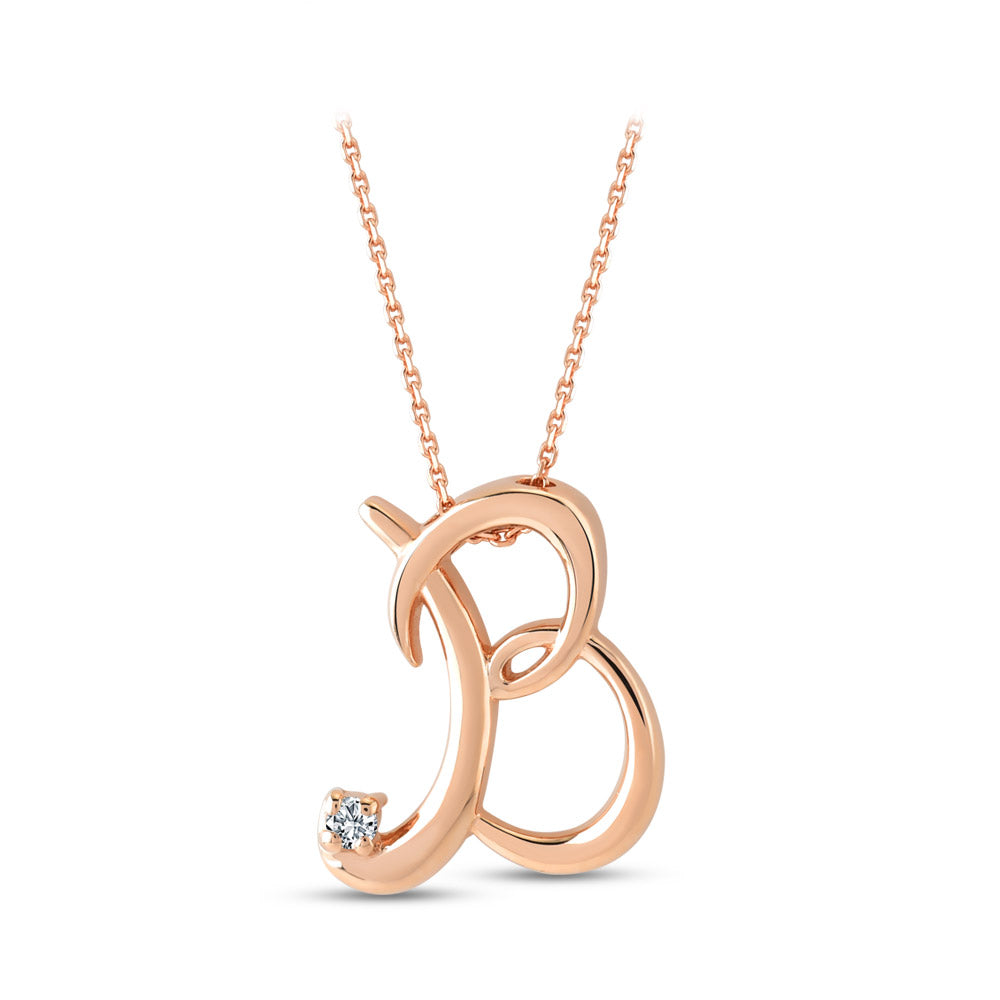 0.02 ct. Buchstaben B Diamant Halskette