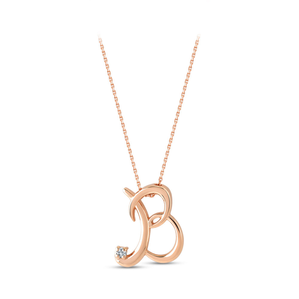 0.02 ct. Buchstaben B Diamant Halskette