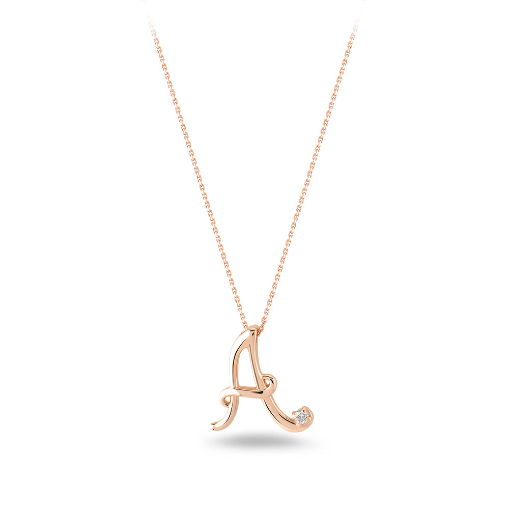 0.02 ct. Buchstaben A Diamant Halskette