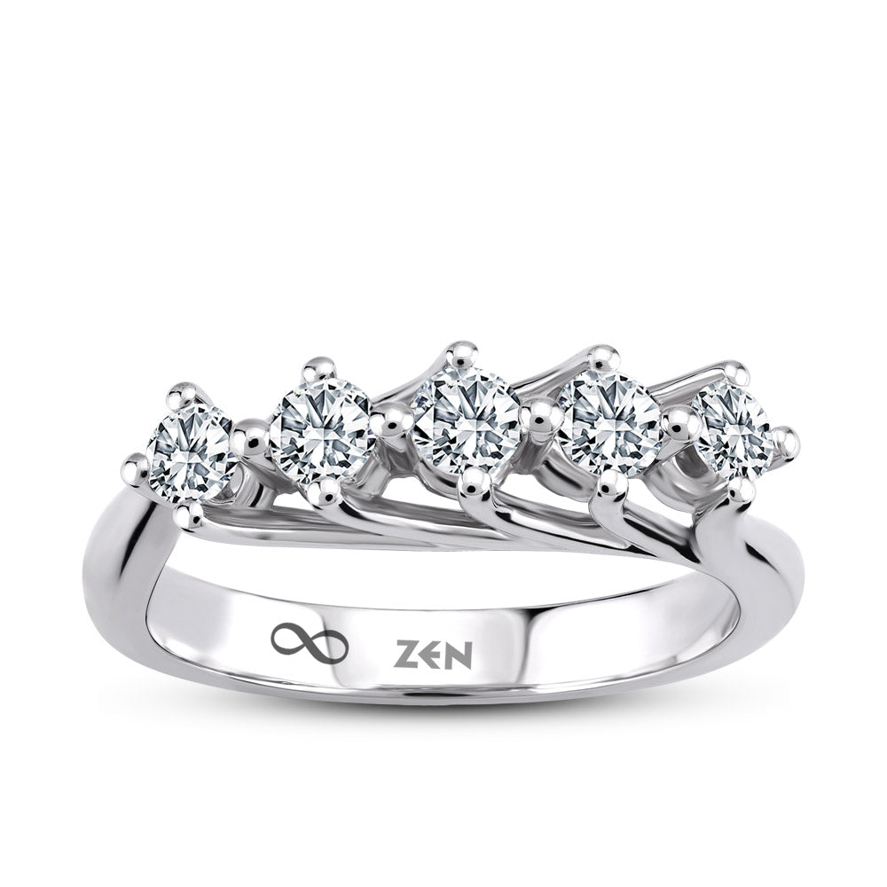 0.75 ct. Fünfstein Diamantring