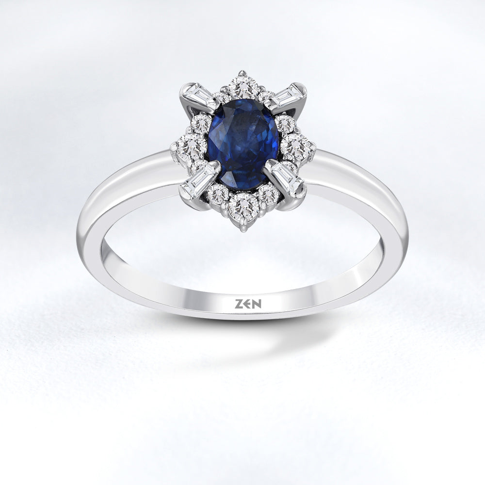0.73 ct. Saphir Ring