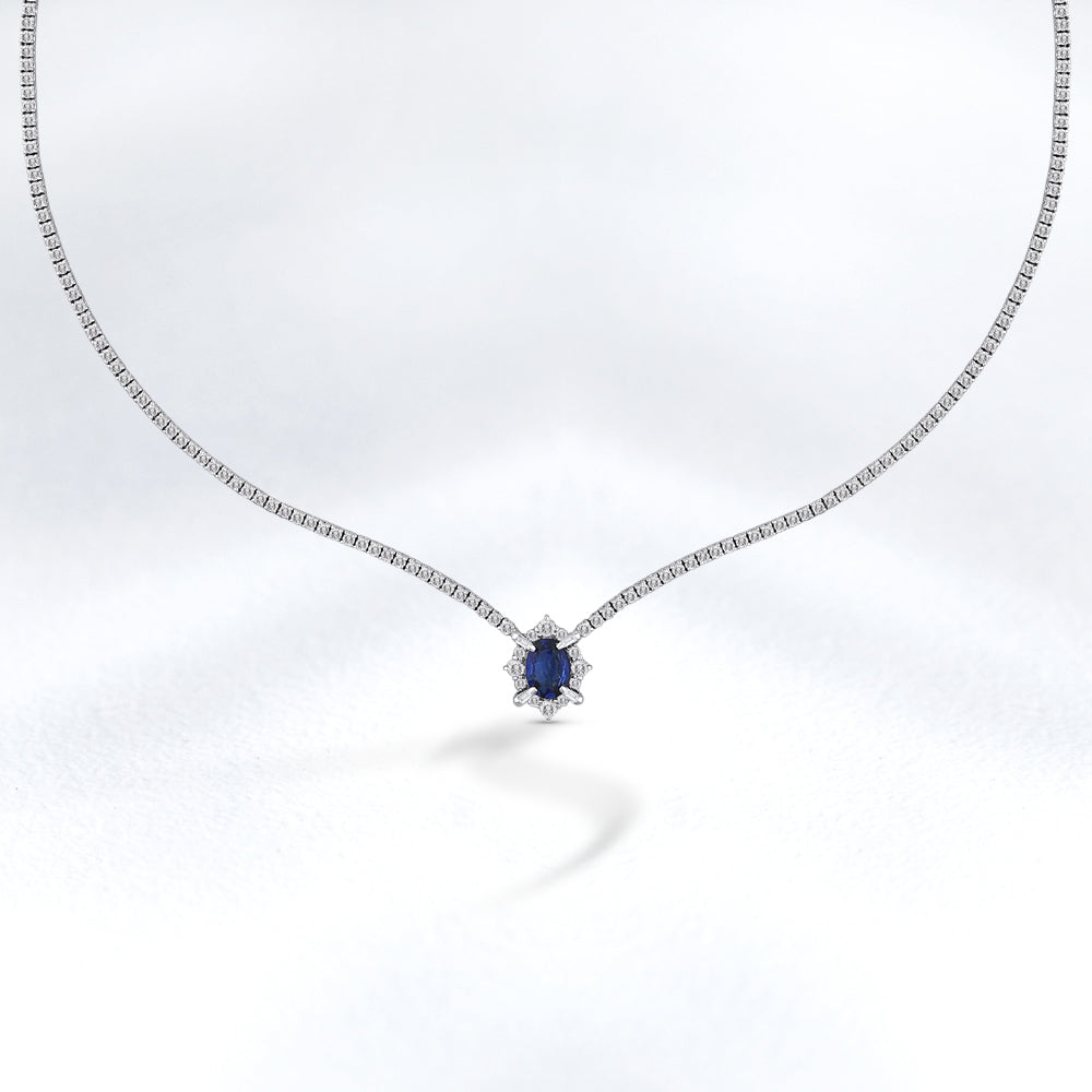 5.74 ct. Saphir Halskette