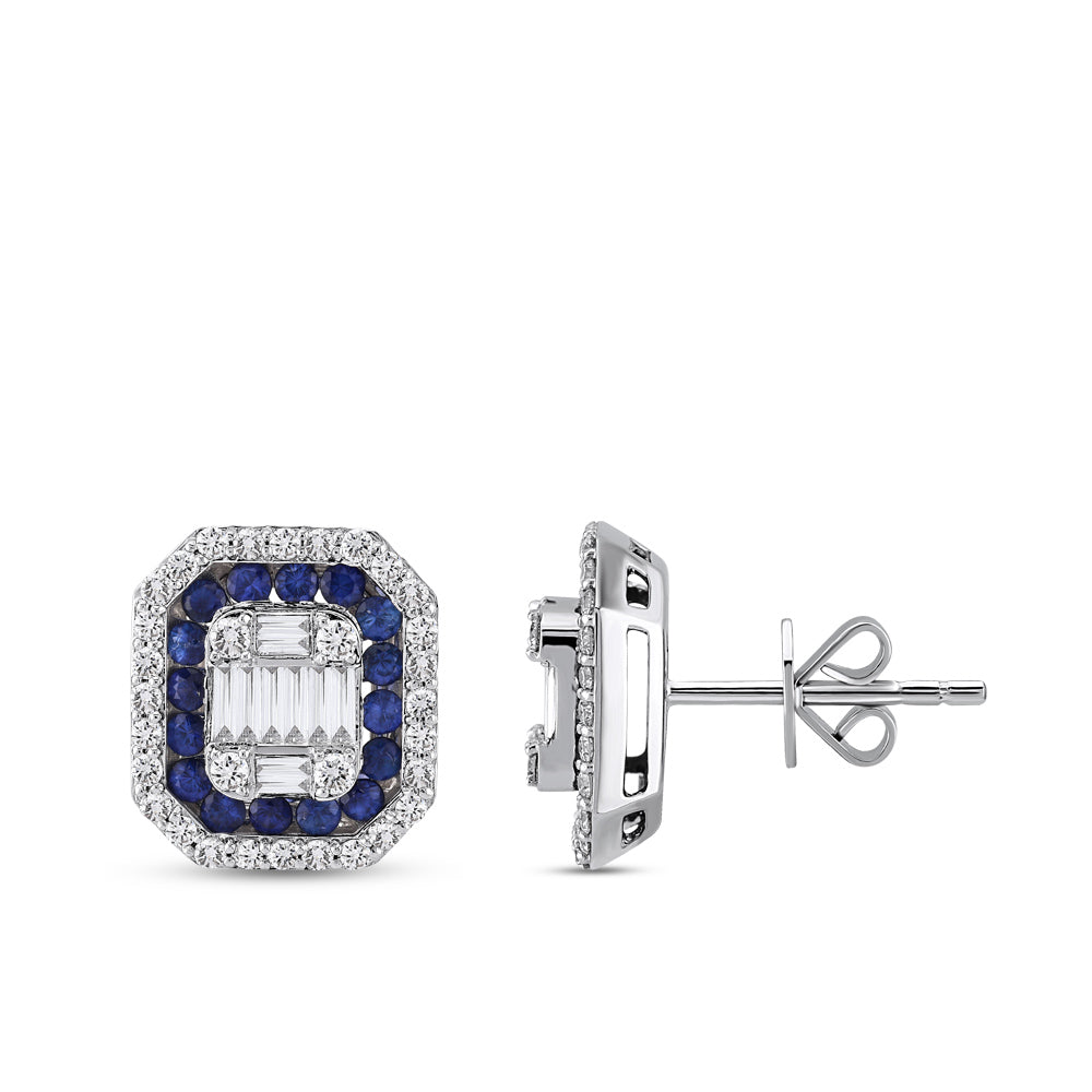 1.63 ct. Saphir Baguette Ohrringe
