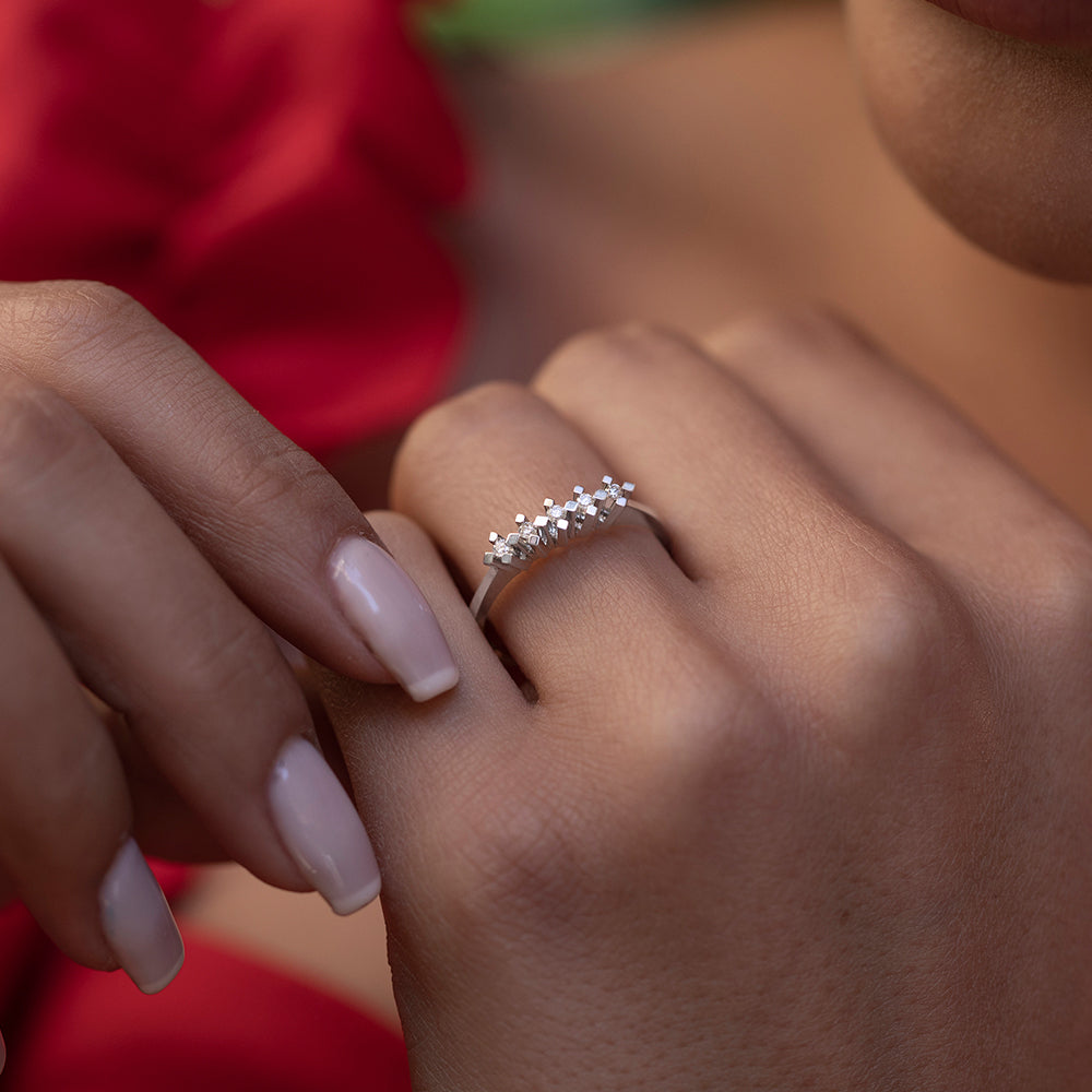 0.15 ct. Fünfstein Diamantring