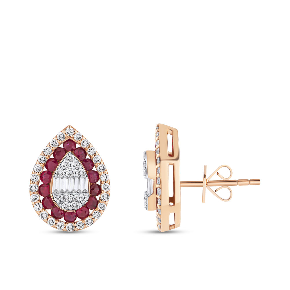 1.39 ct. Rubin Ohrstecker