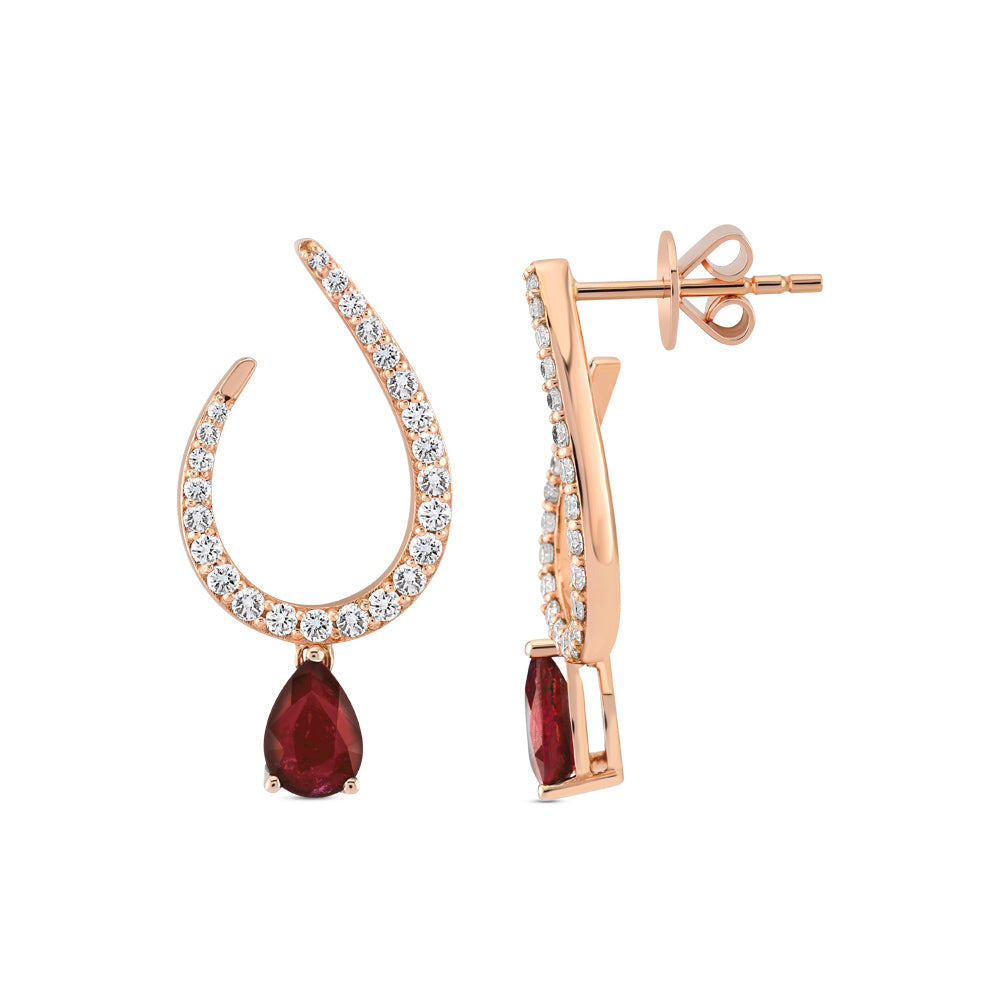 1.59 ct. Rubin Ohrringe
