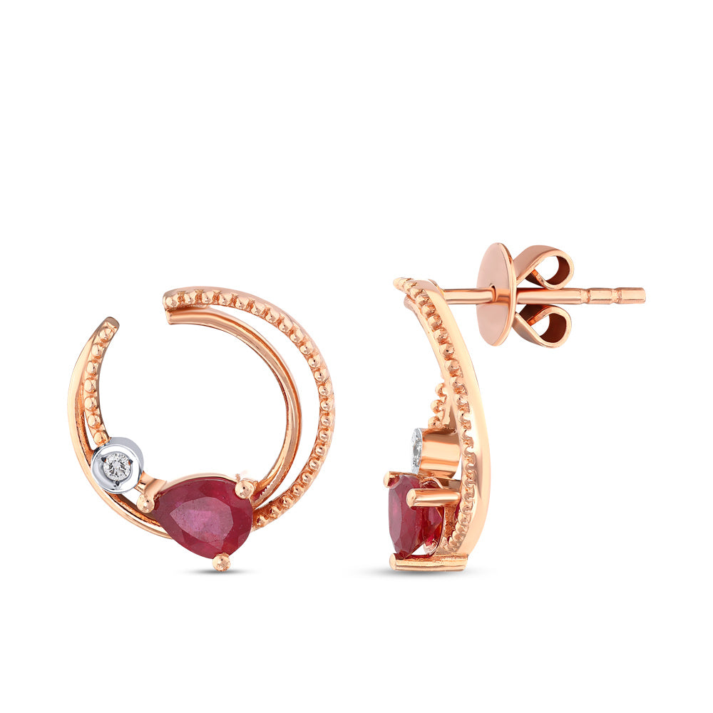 0.77 ct. Ruby Earrings