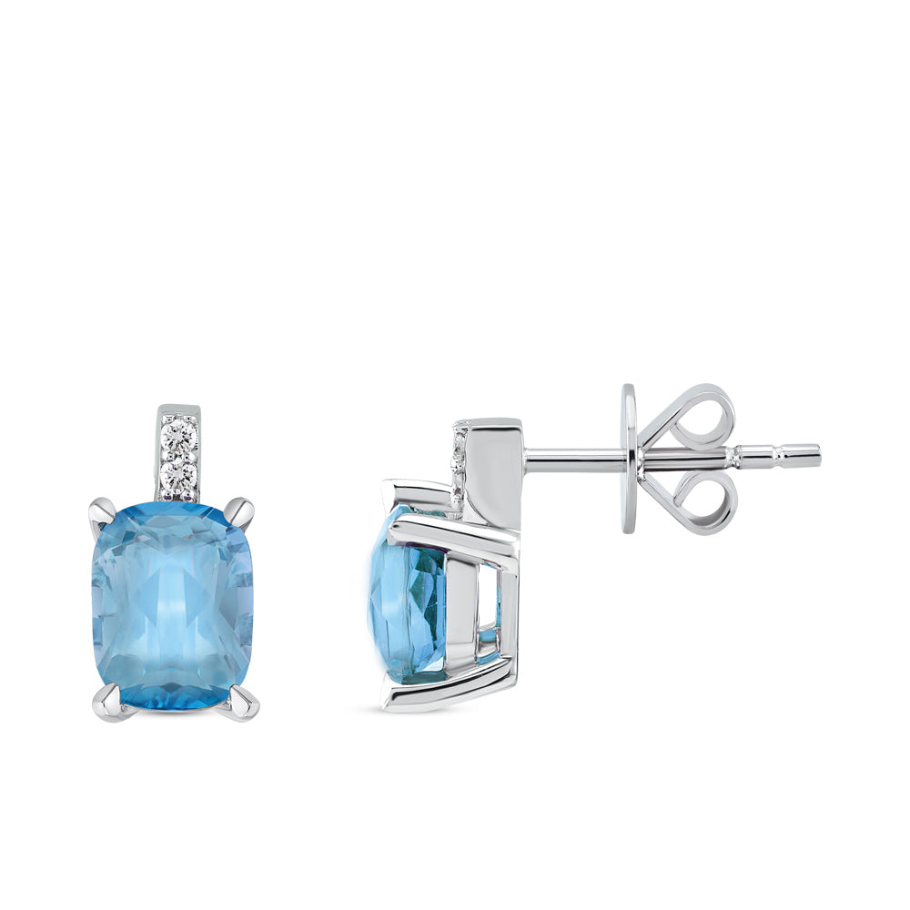 3.03 ct. Blauer Topas Ohrringe