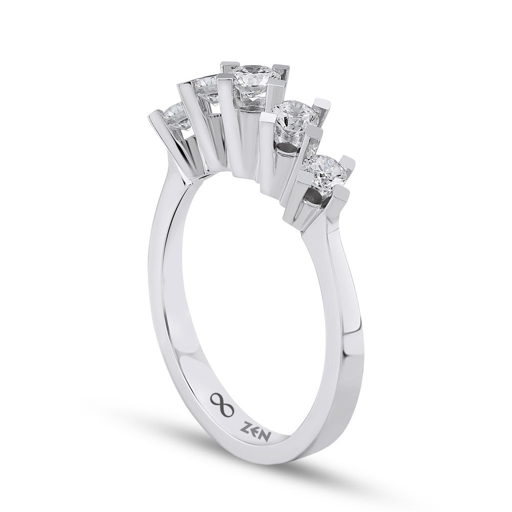 0.50 ct. Fünfstein Diamantring
