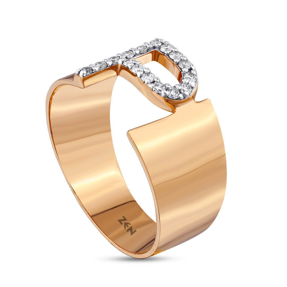 0.13 ct. Buchstabe P Diamantring