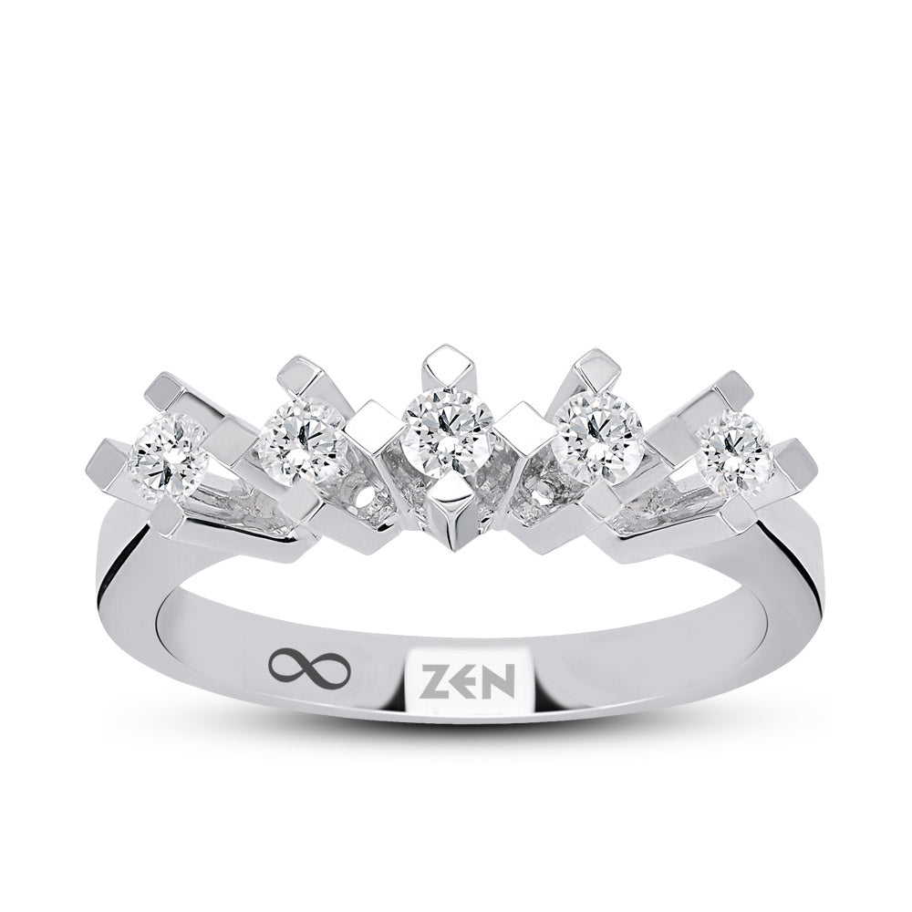 0.35 ct. Fünfstein Diamantring