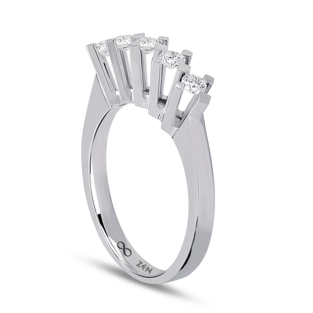0.35 ct. Fünfstein Diamantring