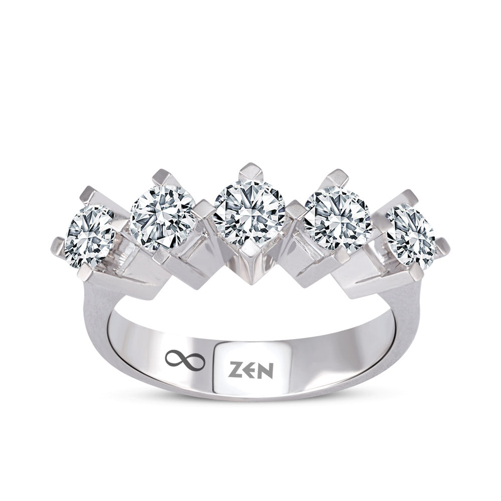 0.50 ct. Fünfstein Diamantring